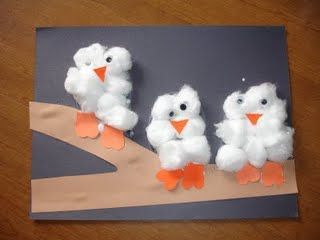 Cotton Wool Owls -   24 owl crafts kindergarten
 ideas