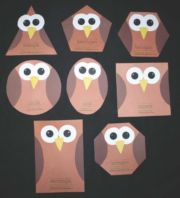 Silly Shaped Owls -   24 owl crafts kindergarten
 ideas