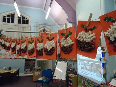 Christmas Pudding Display, Classroom Display, class display, christmas, santa, pudding, present, food, Early Years (EYFS), KS1 & KS2 Primary Resources -   24 school crafts display
 ideas