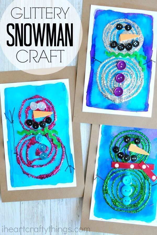 Swirly Glue and Glittery Snowman Craft -   24 school crafts display
 ideas