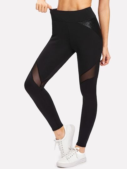 Active Mesh Insert Leggings-USD0 -   24 teen style leggings
 ideas