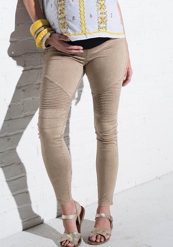 Khaki Striped Casual Maternity High Waisted Fashion Legging -   24 teen style leggings
 ideas