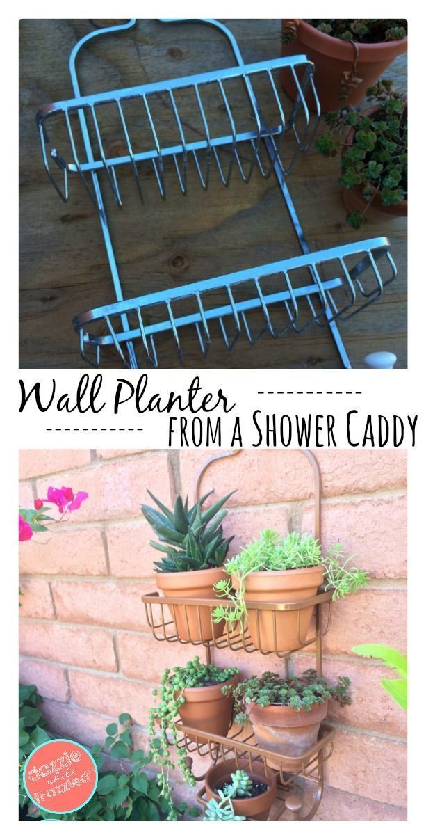 How to Use a Shower Caddy as a Vertical Planter - -   24 urban garden wall
 ideas