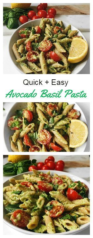 Quick and Easy Basil Avocado Pasta -   24 vegan recipes dinner
 ideas