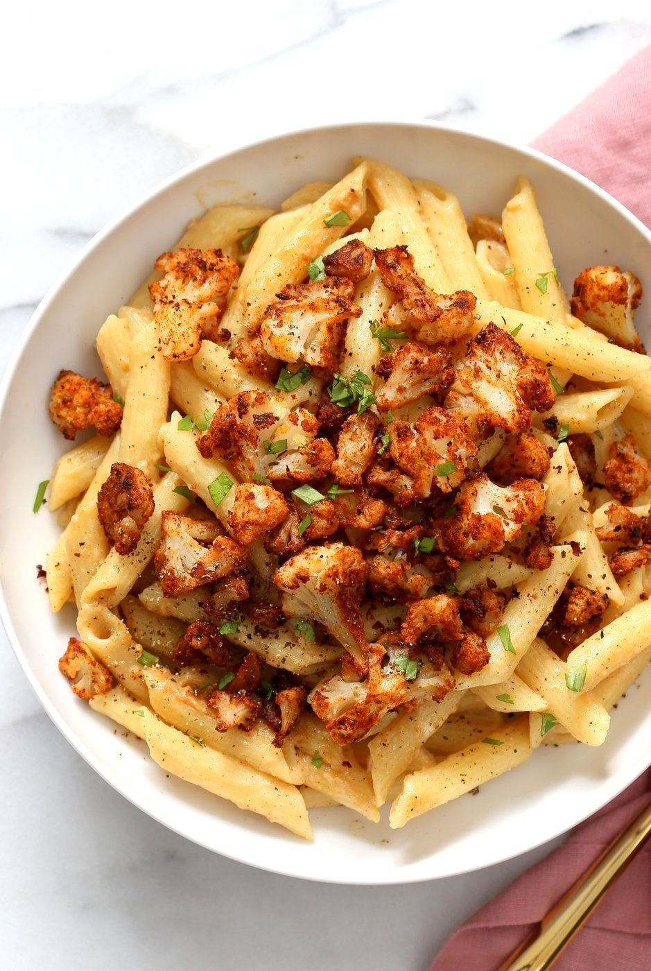 Vegan Garlic Pasta with Roasted Cajun Cauliflower -   24 vegan recipes dinner
 ideas
