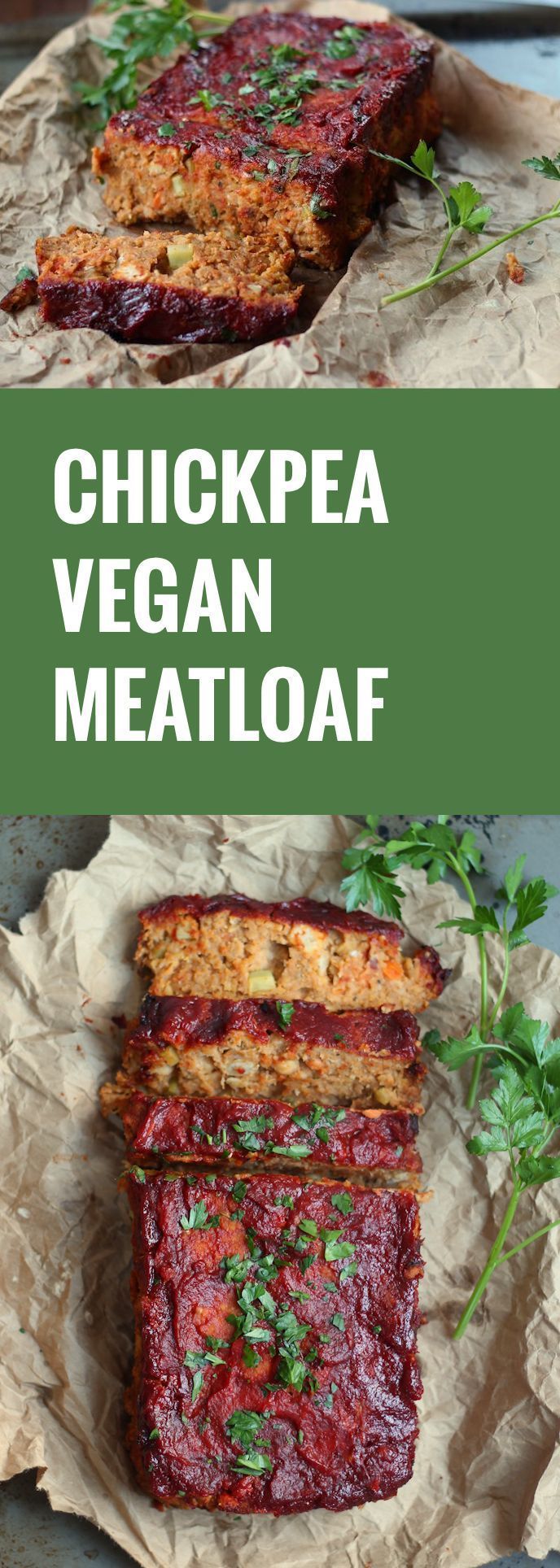 This hearty vegan meatloaf is made from a base of seasoned chickpeas, baked up to perfection and topped with a flavorful tomato glaze. -   24 vegan recipes dinner
 ideas