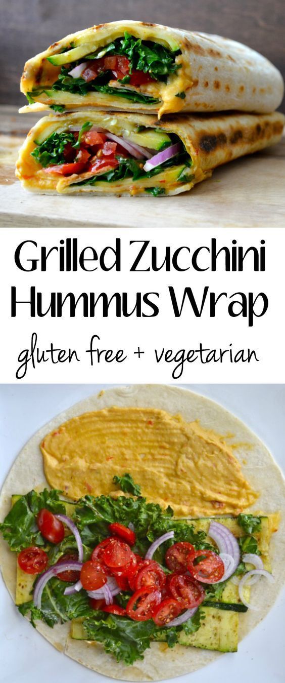 Fresh veggies are grilled to perfection and packed in this Grilled Zucchini Hummus Wrap! -   24 vegan recipes dinner
 ideas