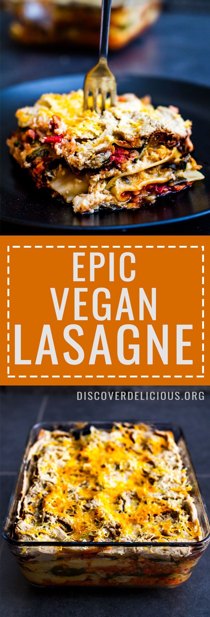 Vegan Lasagne Recipe - perfect for a large family meal or meal prep for the week! So delicious and satisfying but remains light! | Discover Delicious | www.discoverdelicious.org -   24 vegan recipes dinner
 ideas