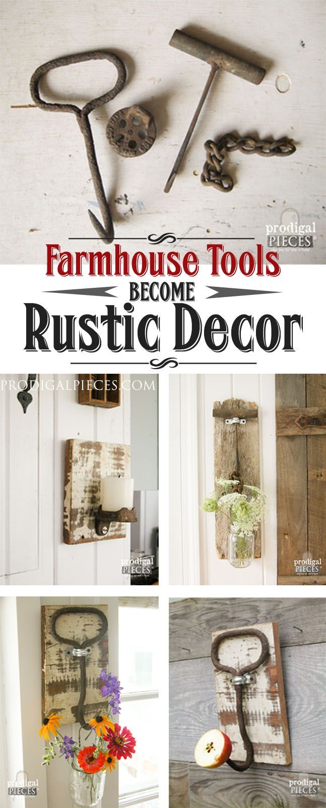 Farmhouse Tools Become Rustic Decor -   24 vintage rustic decor
 ideas