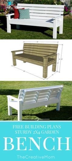 DIY Sturdy Garden Bench- Free Building Plans -   25 did garden bench
 ideas