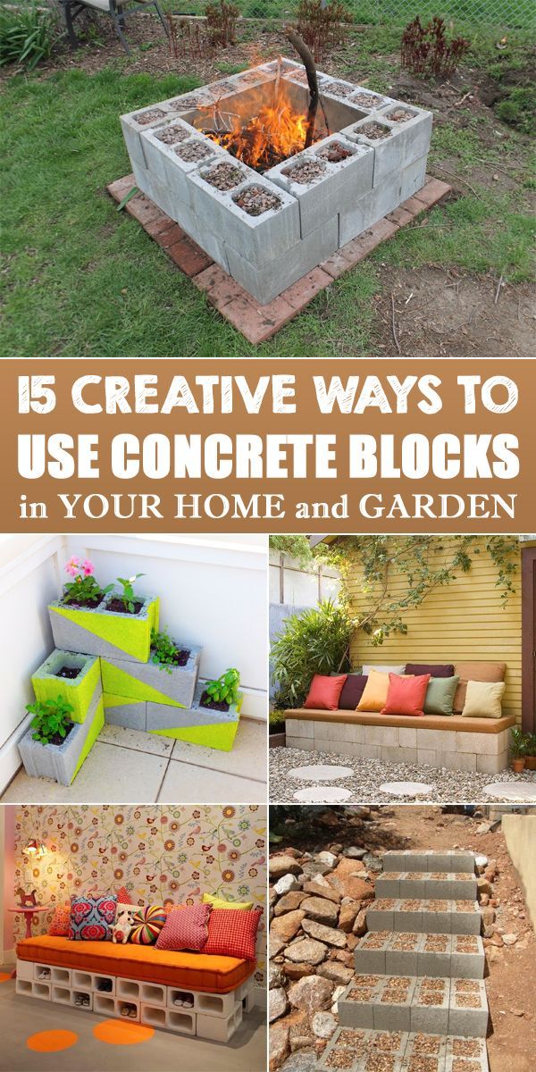 15 Creative Ways to Use Concrete Blocks in Your Home and Garden -   25 did garden bench
 ideas
