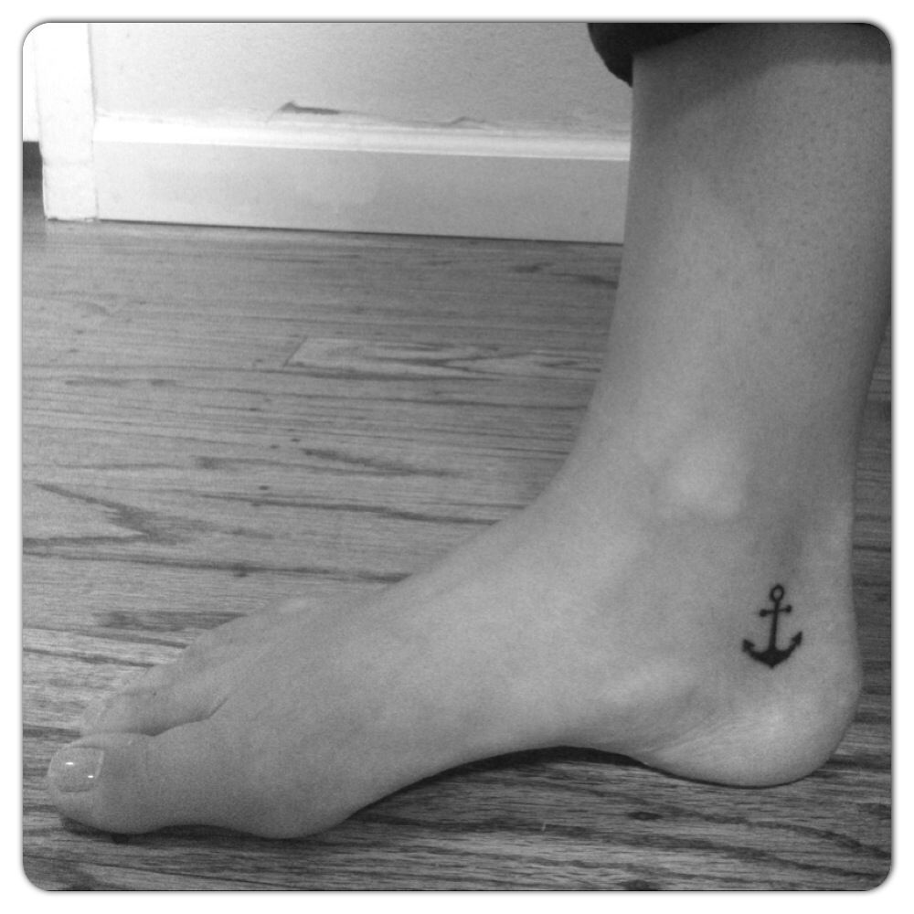 Anchor tattoo, ankle, inner ankle, small -   25 outer ankle tattoo
 ideas