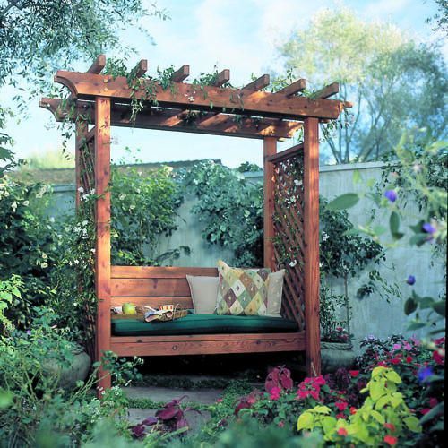 8 garden bench trellis
 ideas