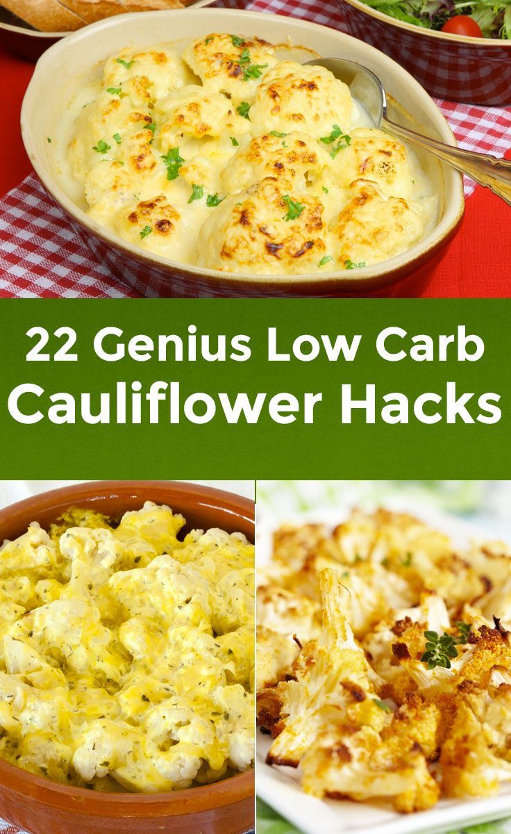 22 Genius Low-Carb Cauliflower Hacks -   17 low carb cauliflower
 ideas