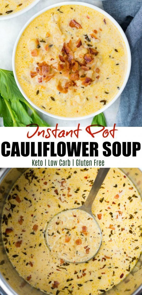 Low Carb Cauliflower Soup made right in the Instant Pot is crazy delicious and perfect winter soup. Loaded with bacon and cheese, this Keto Cauliflower Soup is rich, creamy and ready in under 20 minutes. -   17 low carb cauliflower
 ideas