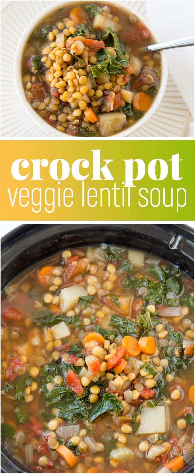 Crock Pot Vegetable Lentil Soup -   17 vegetable recipes slow cooker
 ideas
