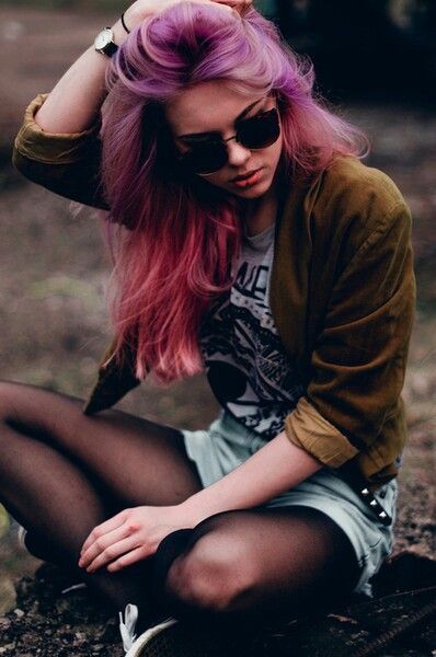 • photography red hair girl fashion hipster vintage boho indie Grunge blue pink purple glasses urban color pastel grunge fashion hipster fashion 90ssonata • -   19 girl style hipster
 ideas
