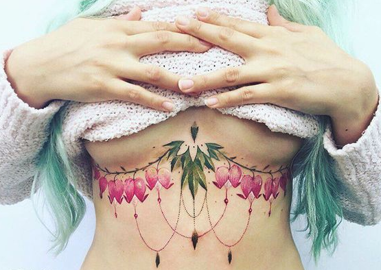 19 underboob tattoo watercolor
 ideas