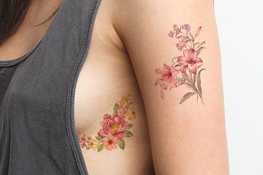 19 underboob tattoo watercolor
 ideas