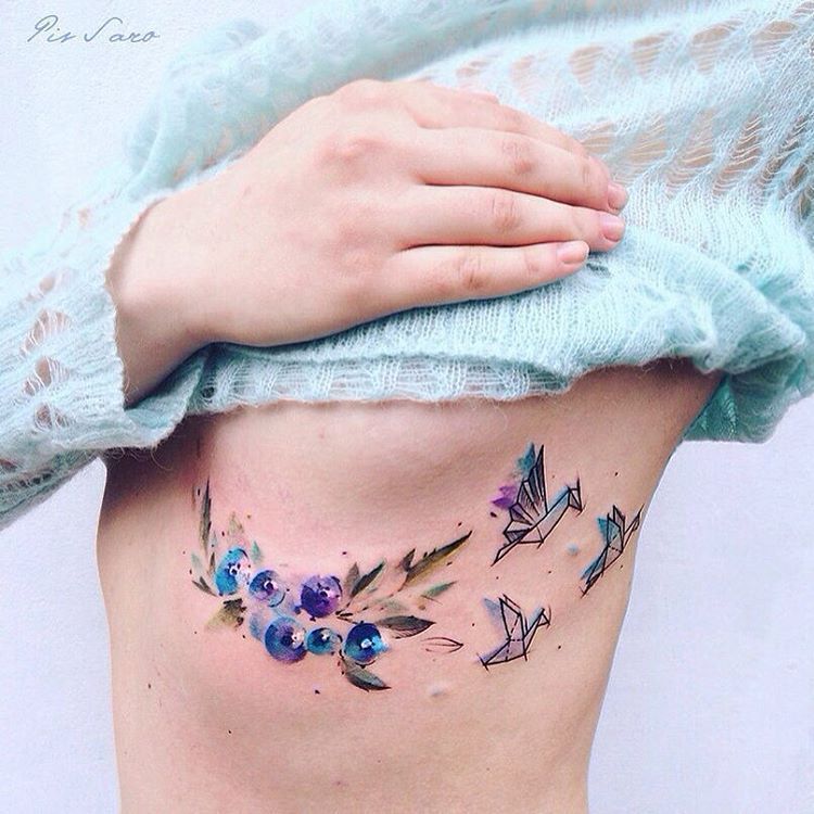 19 underboob tattoo watercolor
 ideas