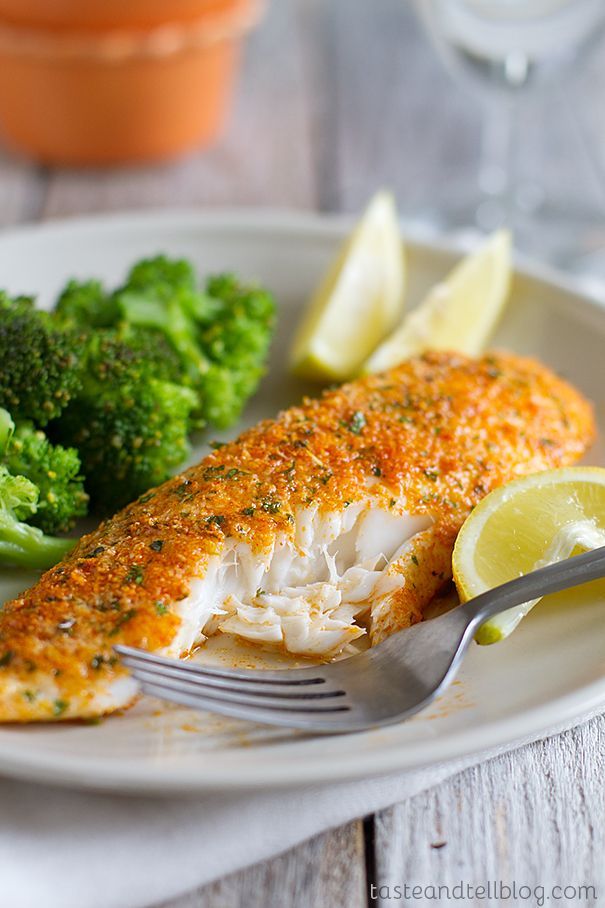 Grated Parmesan Cheese Crusted Tilapia -   20 quick fish recipes
 ideas