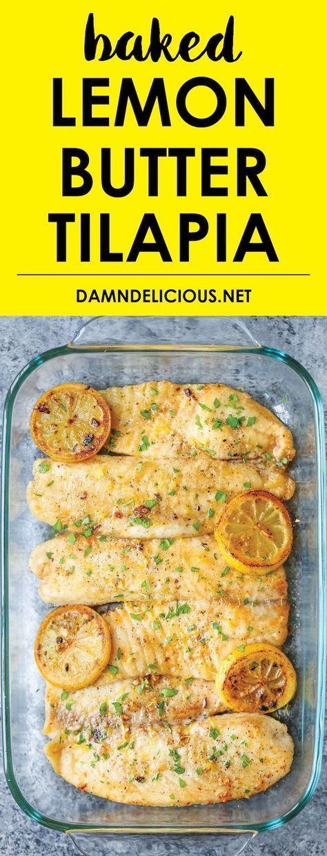 Baked Lemon Butter Tilapia -   20 quick fish recipes
 ideas