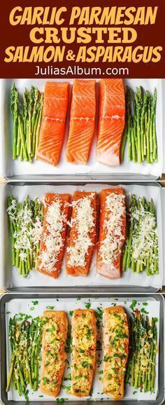 Garlic Parmesan Crusted Salmon and Asparagus - easy, healthy, gluten free dinner (seafood, fish recipes) -   20 quick fish recipes
 ideas
