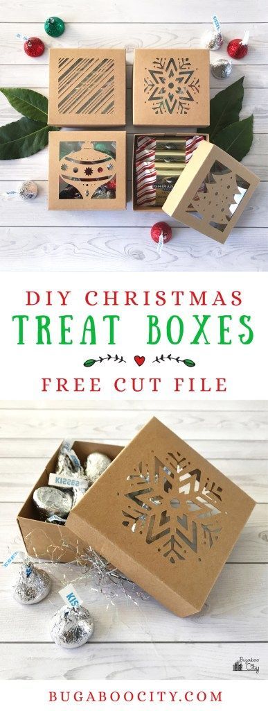 DIY Christmas Boxes with Free Cut File -   21 diy box christmas
 ideas
