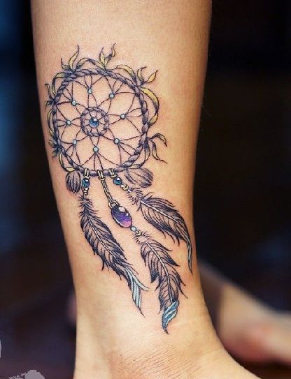 21 dream catcher ankle tattoo
 ideas