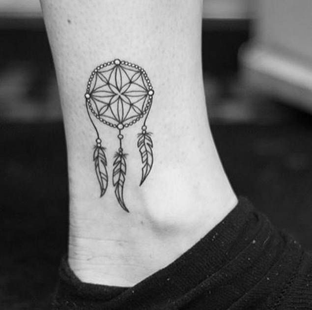 50 Gorgeous Dreamcatcher Tattoos Done Right -   21 dream catcher ankle tattoo
 ideas
