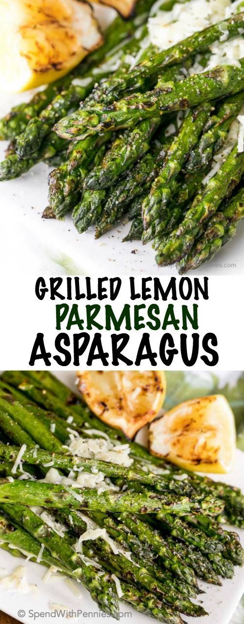 Grilled Asparagus is a summer treat, perfect along side any steak or barbecued chicken dish!  This easy recipe elevates a traditional grilled asparagus by adding a touch of parmesan cheese and a squeeze of grilled fresh lemon... easy enough for an everyday meal and amazing enough to wow your guests! -   21 grilled asparagus recipes
 ideas