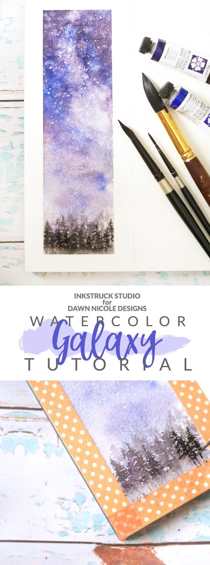 DIY Watercolor Galaxy Bookmark Tutorial -   22 diy painting watercolor
 ideas