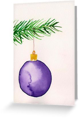 Another watercolor Christmas card. • Also buy this artwork on stationery, home decor, bags, and more. -   22 diy painting watercolor
 ideas