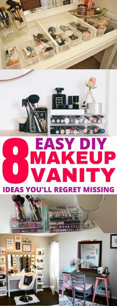 8 Easy DIY Makeup Vanity Ideas You Cannot Miss -   22 diy vanity space
 ideas