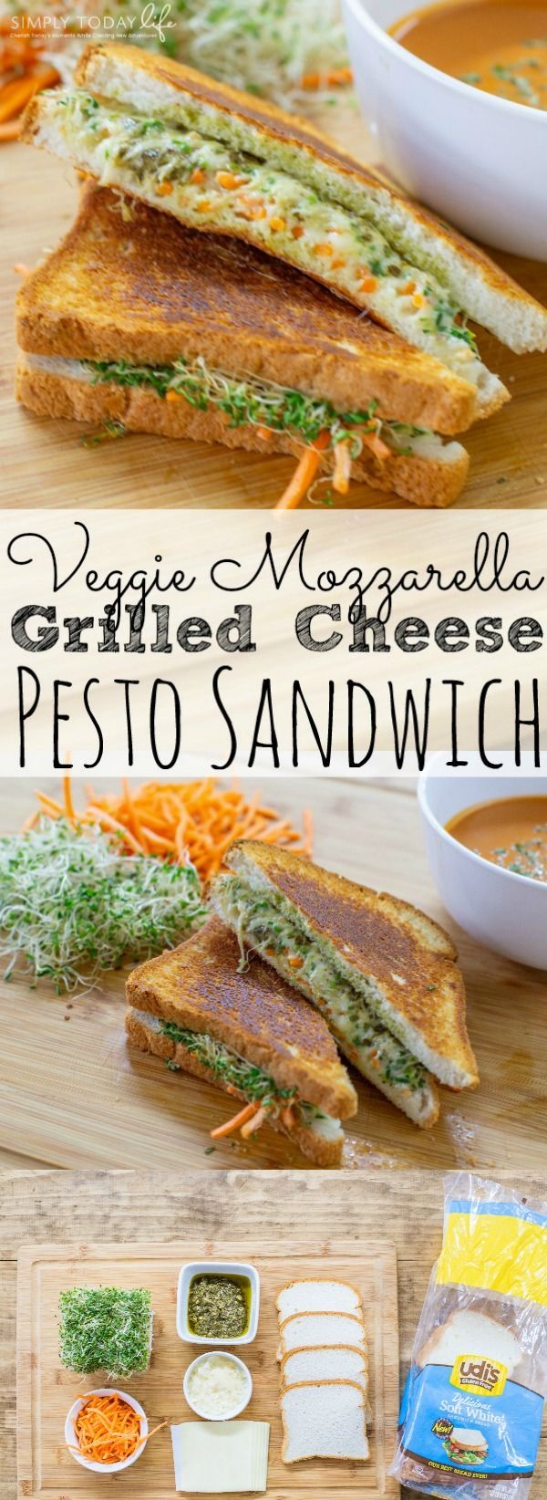 Veggie Mozzarella Pesto Grilled Cheese Sandwich -   22 sandwich recipes for school
 ideas