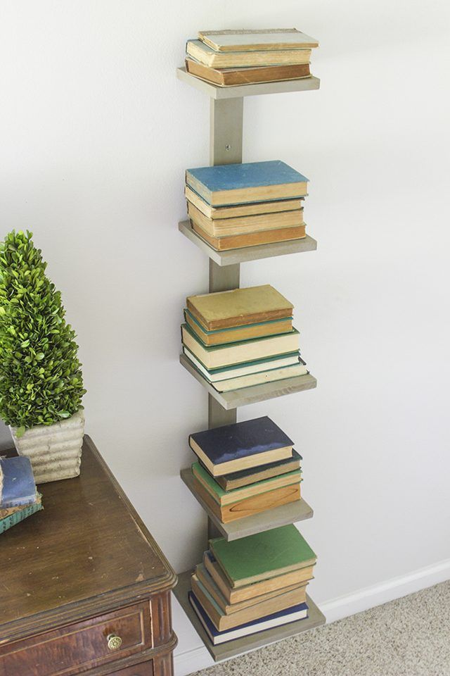 How to Make a Vertical Bookshelf -   23 diy bookshelf storage
 ideas