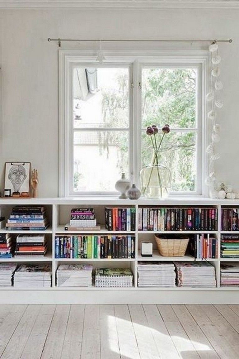 30 Incredible Long Low Bookshelf Design Ideas Made Of Wood -   23 diy bookshelf storage
 ideas