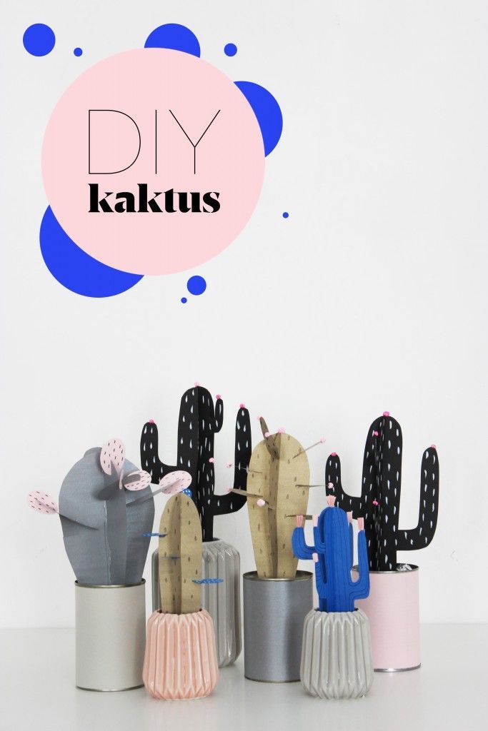 DIY: Paper cactus, with templates - in Danish. A video is always on the site. -   23 diy paper cactus
 ideas