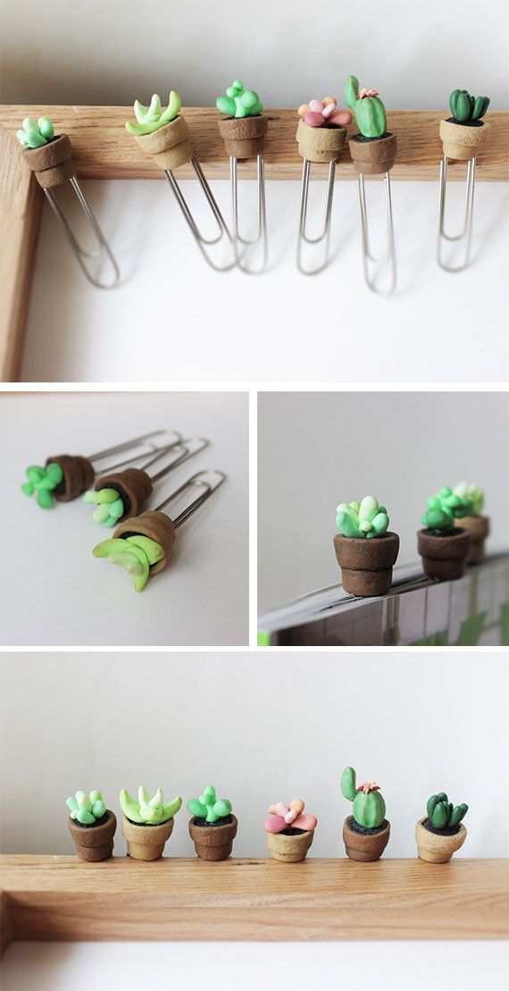 A paper clip this cute shouldn't be left in a desk drawer. -   23 diy paper cactus
 ideas