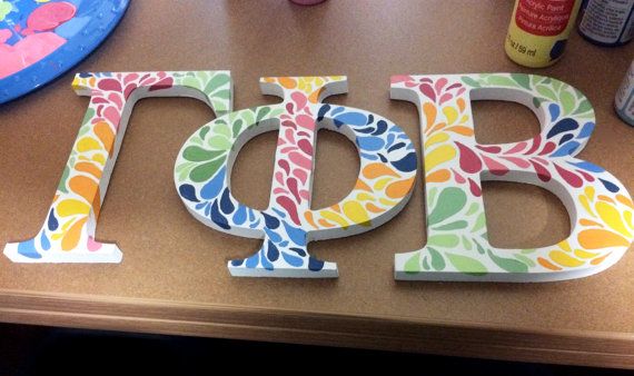 Customized Hand Painted Greek Life Letters // sorority and -   23 greek letter crafts
 ideas