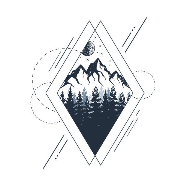 Check out this awesome 'Mountains.+Geometric+Style' design on @TeePublic! -   23 mountain hip tattoo
 ideas