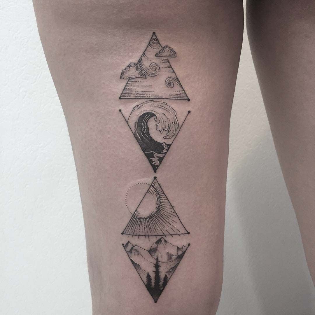 Ocean and Mountains Tattoo -   23 mountain hip tattoo
 ideas