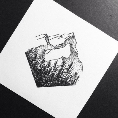 Mountain sketch/drawing                                                       … -   23 mountain hip tattoo
 ideas