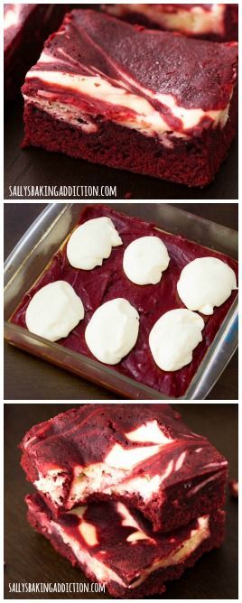 I just love these simple red velvet brownies. Swirl them with cheesecake and you've got yourself a knock-out dessert! -   23 red velvet cheesecake recipes
 ideas