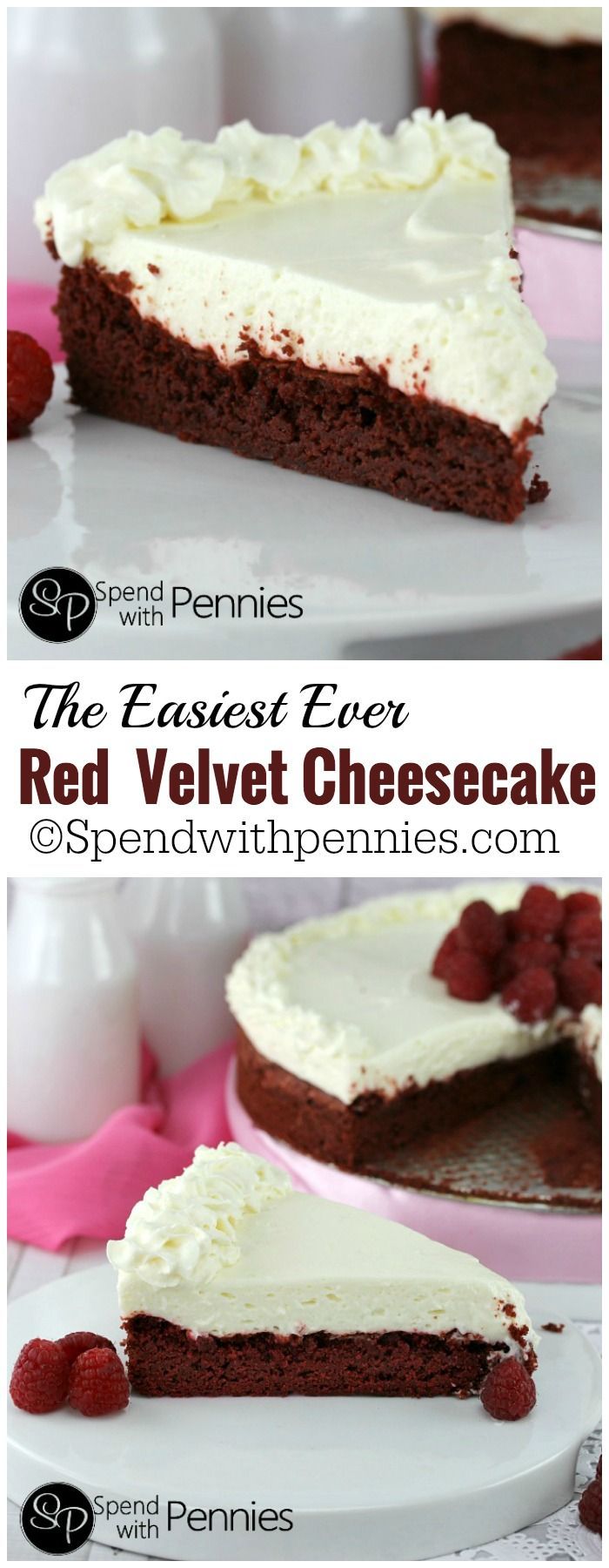 This is one of the easiest Red Velvet Cheesecake recipes you'll find! A simple Red Velvet cake topped with a deliciously quick no-bake cheesecake! -   23 red velvet cheesecake recipes
 ideas
