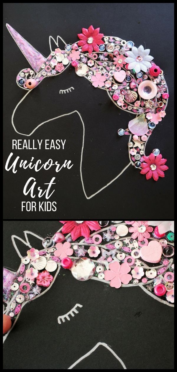 Easy Unicorn Craft for Kids - with free printable template -   24 arts and caft
 ideas
