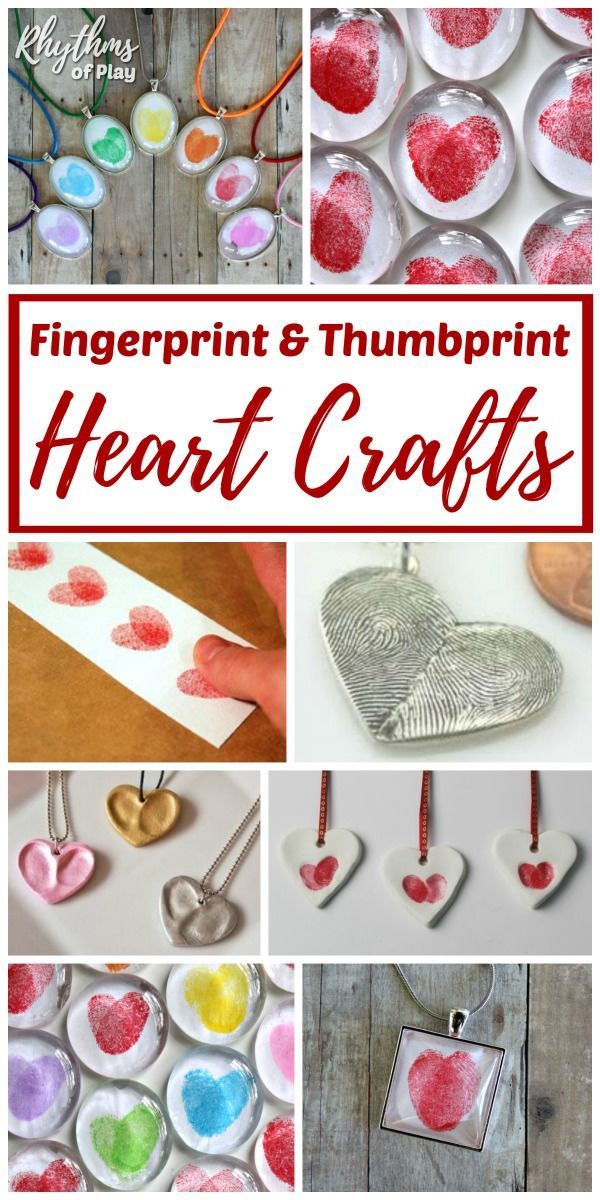Thumbprint Heart Crafts and Gift Ideas -   24 arts and caft
 ideas
