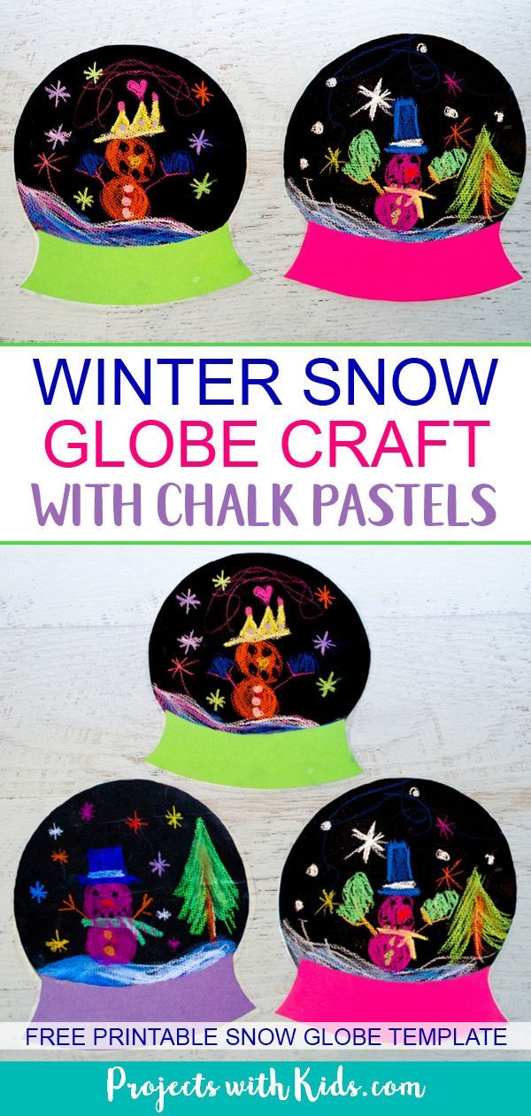 Winter Snow Globe Craft with Chalk Pastels -   24 arts and caft
 ideas
