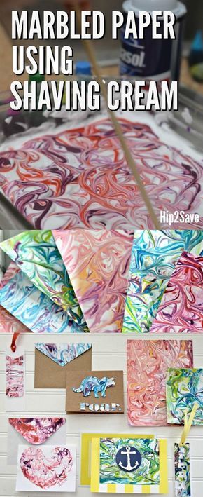 How to Marble Paper Using Shaving Cream (FUN Craft Idea!) -   24 arts and caft
 ideas