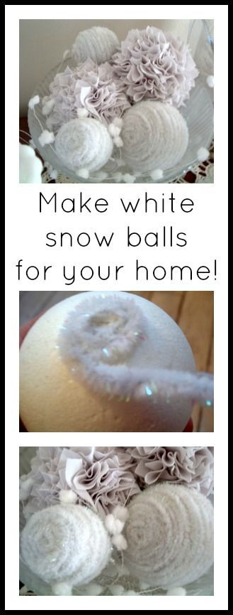 Pipe Cleaner Snow Balls with Winter White -   24 chic winter decor
 ideas